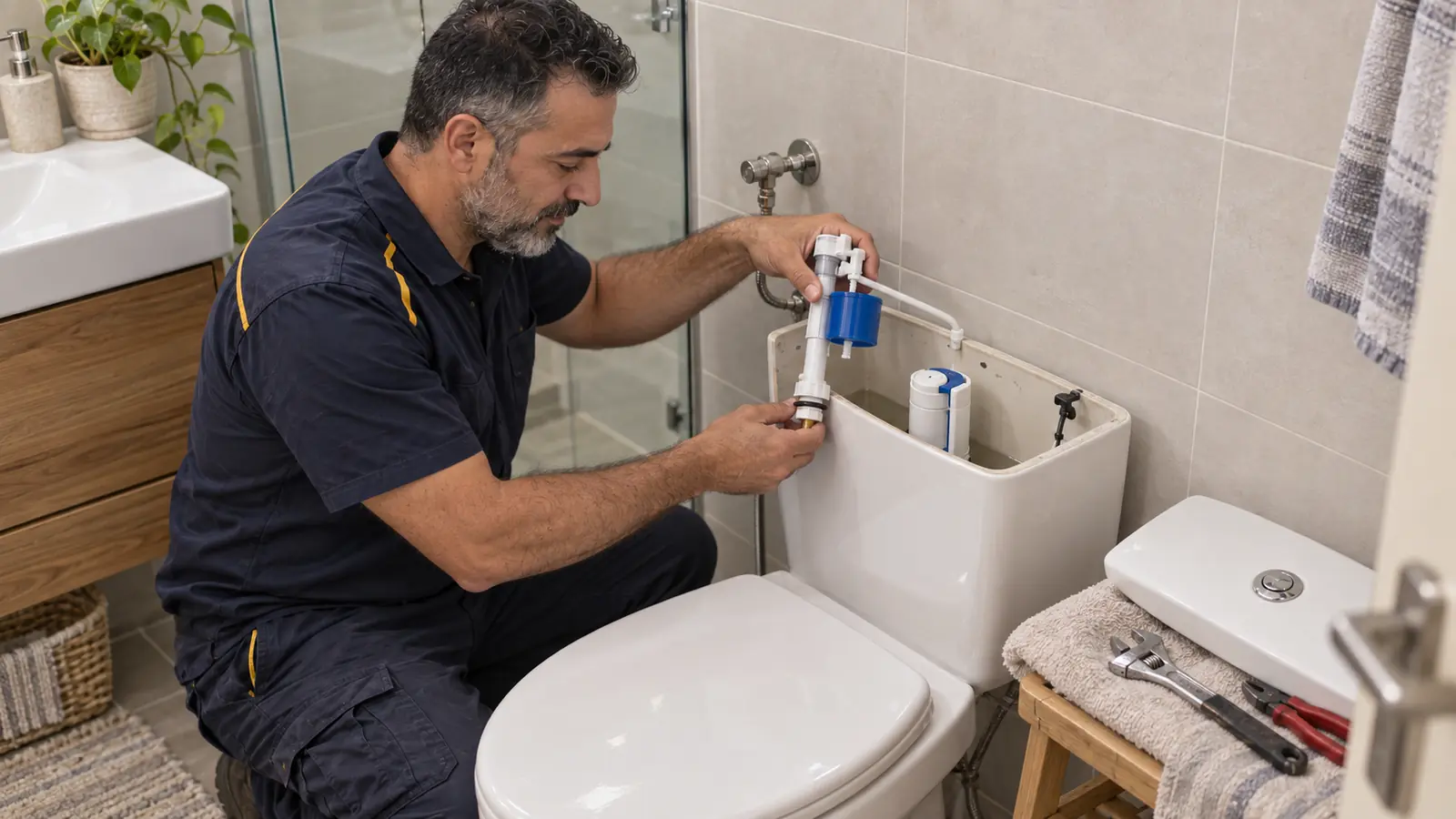החלפת מנגנון מילוי בניאגרה של אסלה